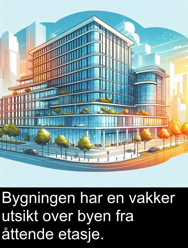 vakker: Bygningen har en vakker utsikt over byen fra åttende etasje.