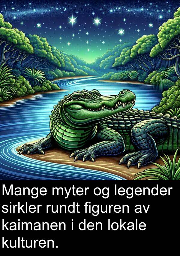 figuren: Mange myter og legender sirkler rundt figuren av kaimanen i den lokale kulturen.