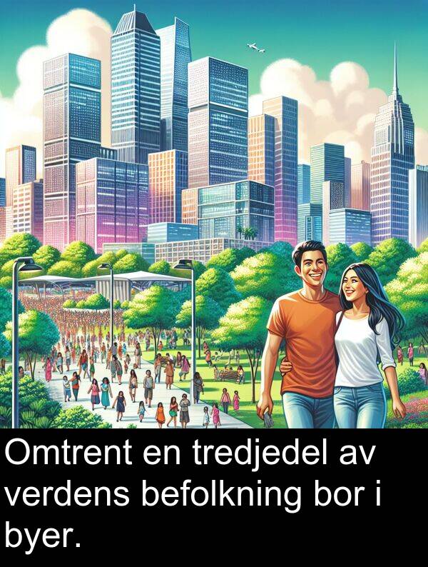 byer: Omtrent en tredjedel av verdens befolkning bor i byer.