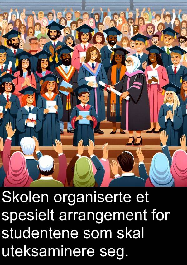 organiserte: Skolen organiserte et spesielt arrangement for studentene som skal uteksaminere seg.