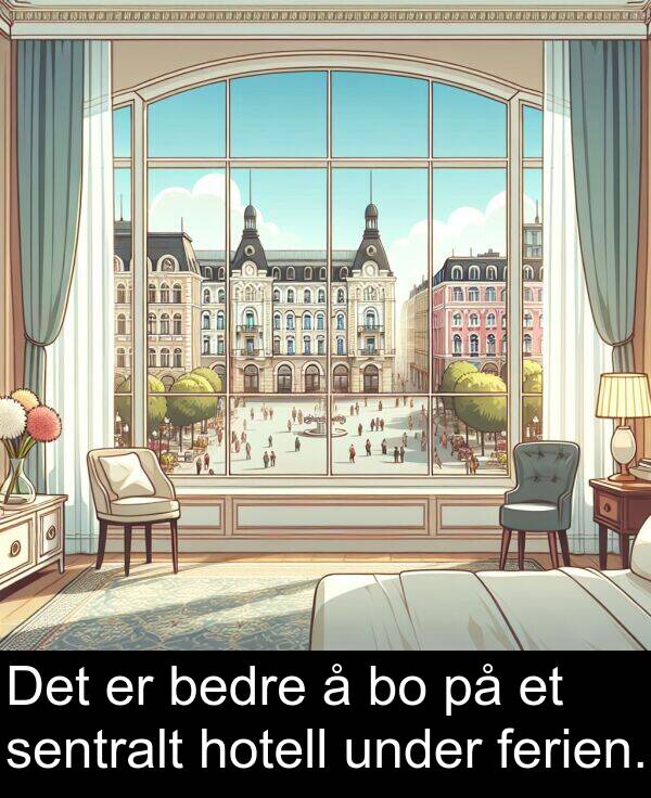 sentralt: Det er bedre å bo på et sentralt hotell under ferien.