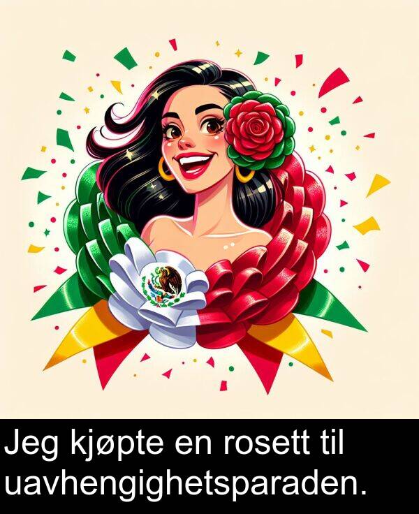 uavhengighetsparaden: Jeg kjøpte en rosett til uavhengighetsparaden.