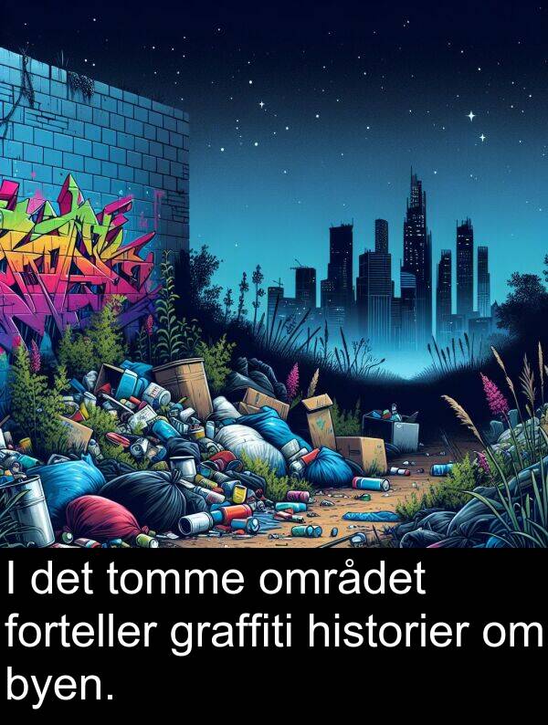 graffiti: I det tomme området forteller graffiti historier om byen.