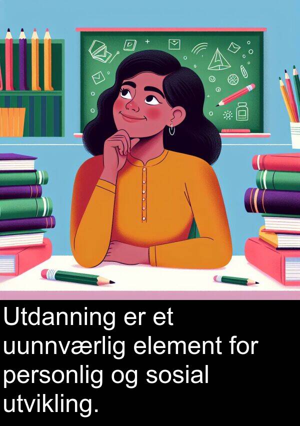 uunnværlig: Utdanning er et uunnværlig element for personlig og sosial utvikling.