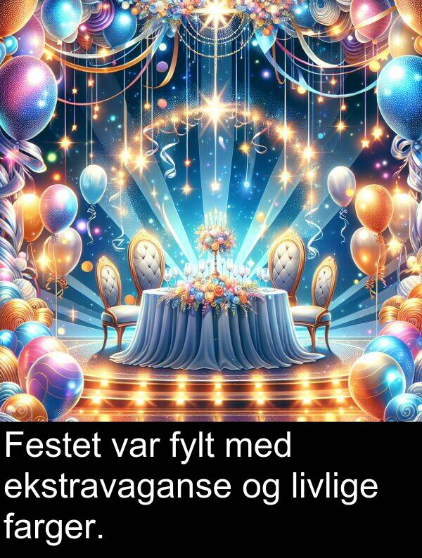 farger: Festet var fylt med ekstravaganse og livlige farger.
