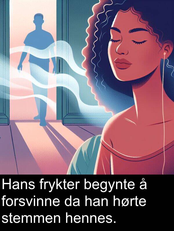 frykter: Hans frykter begynte å forsvinne da han hørte stemmen hennes.