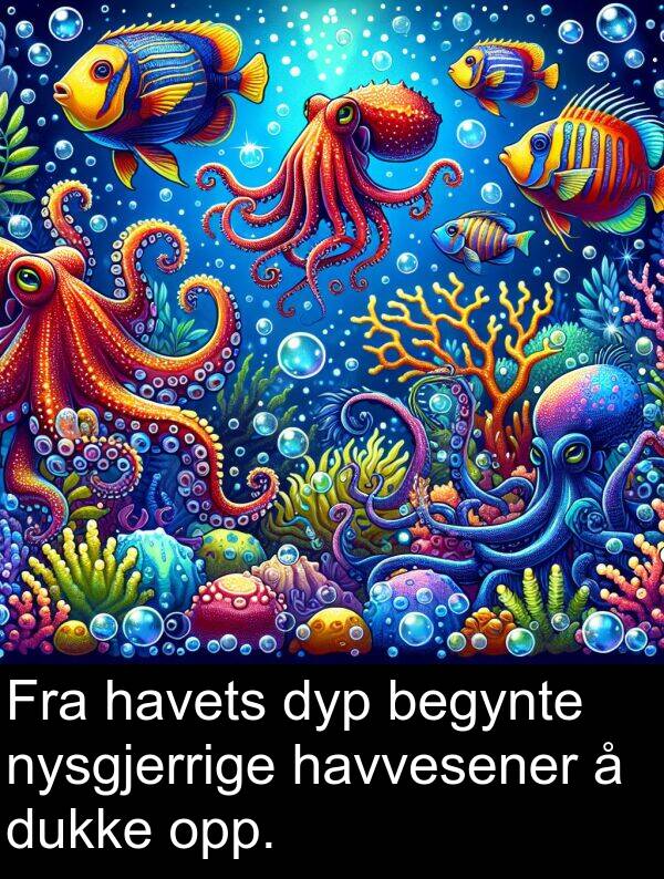 opp: Fra havets dyp begynte nysgjerrige havvesener å dukke opp.