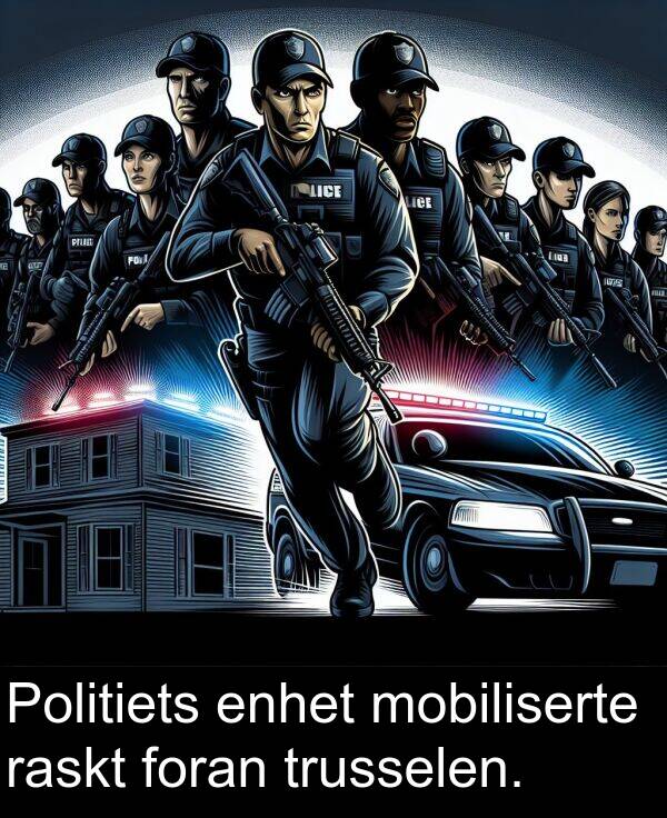 raskt: Politiets enhet mobiliserte raskt foran trusselen.