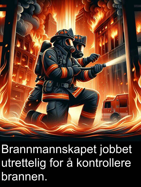 utrettelig: Brannmannskapet jobbet utrettelig for å kontrollere brannen.