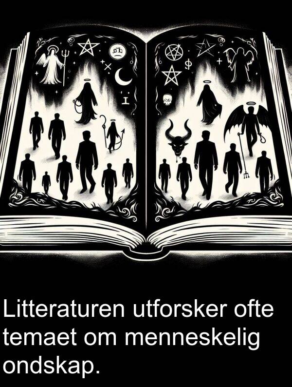 ondskap: Litteraturen utforsker ofte temaet om menneskelig ondskap.