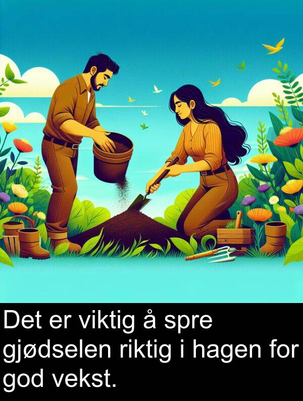 gjødselen: Det er viktig å spre gjødselen riktig i hagen for god vekst.