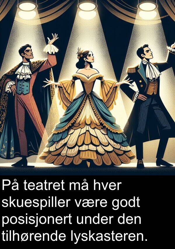 godt: På teatret må hver skuespiller være godt posisjonert under den tilhørende lyskasteren.