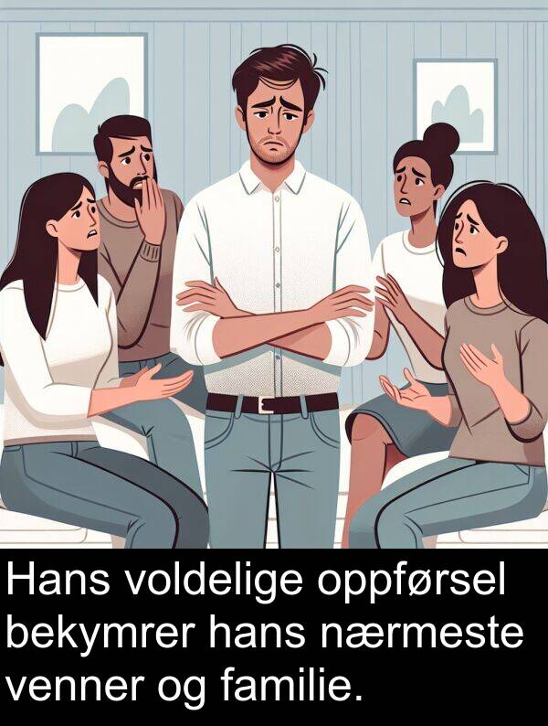 oppførsel: Hans voldelige oppførsel bekymrer hans nærmeste venner og familie.