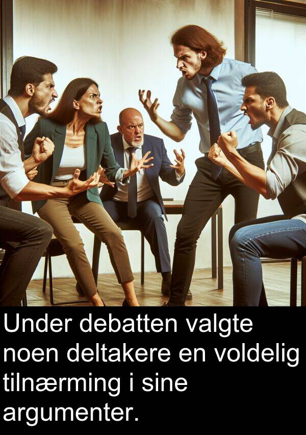 debatten: Under debatten valgte noen deltakere en voldelig tilnærming i sine argumenter.