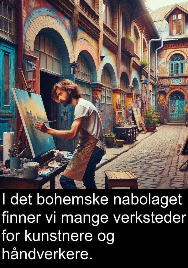finner: I det bohemske nabolaget finner vi mange verksteder for kunstnere og håndverkere.