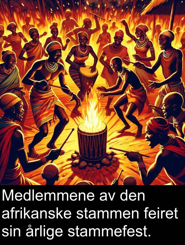 feiret: Medlemmene av den afrikanske stammen feiret sin årlige stammefest.