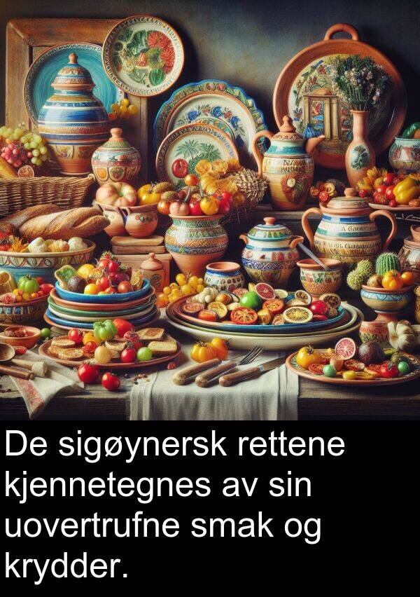 kjennetegnes: De sigøynersk rettene kjennetegnes av sin uovertrufne smak og krydder.