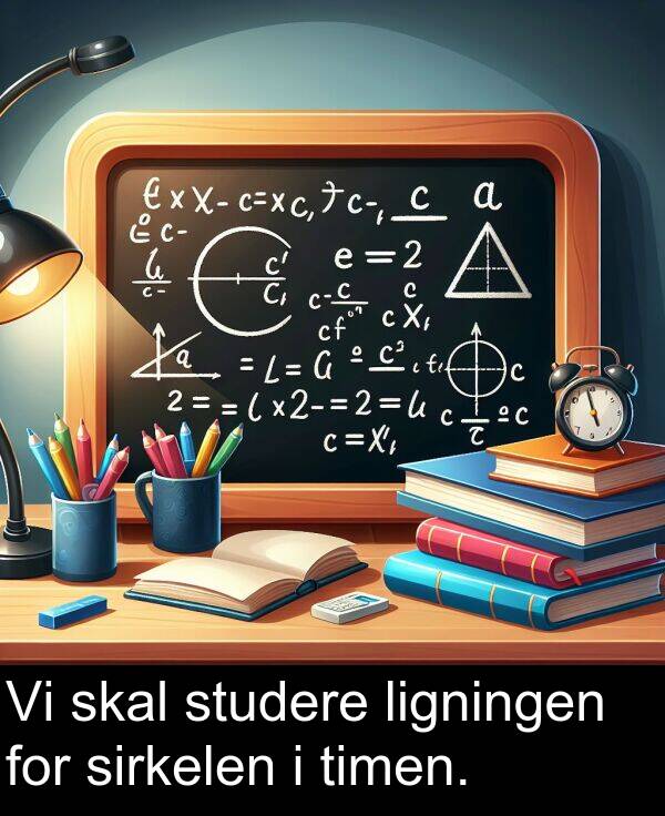 sirkelen: Vi skal studere ligningen for sirkelen i timen.