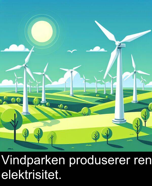 ren: Vindparken produserer ren elektrisitet.