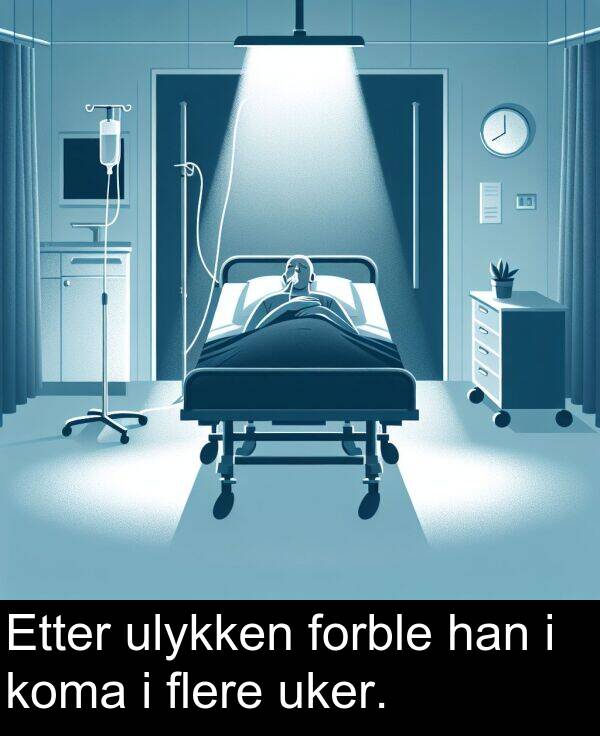 uker: Etter ulykken forble han i koma i flere uker.