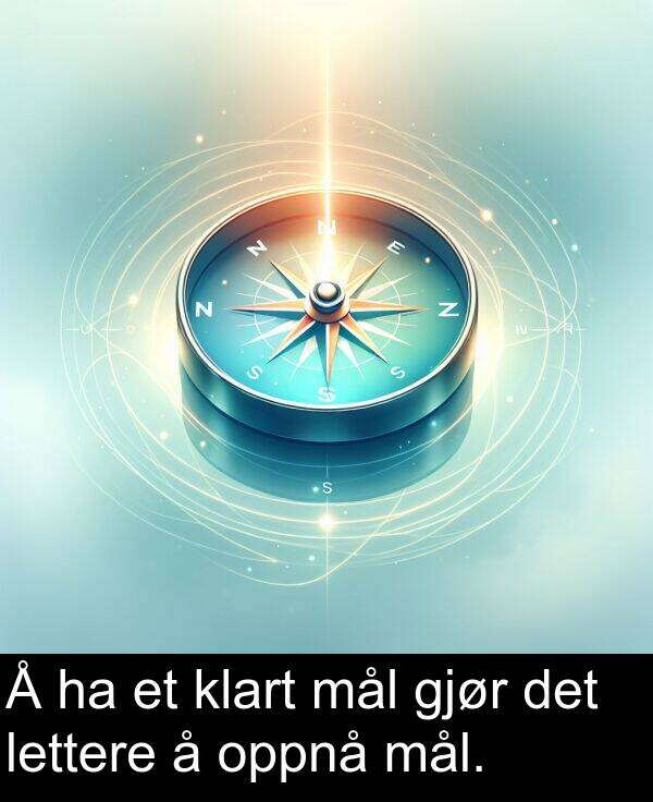 oppnå: Å ha et klart mål gjør det lettere å oppnå mål.
