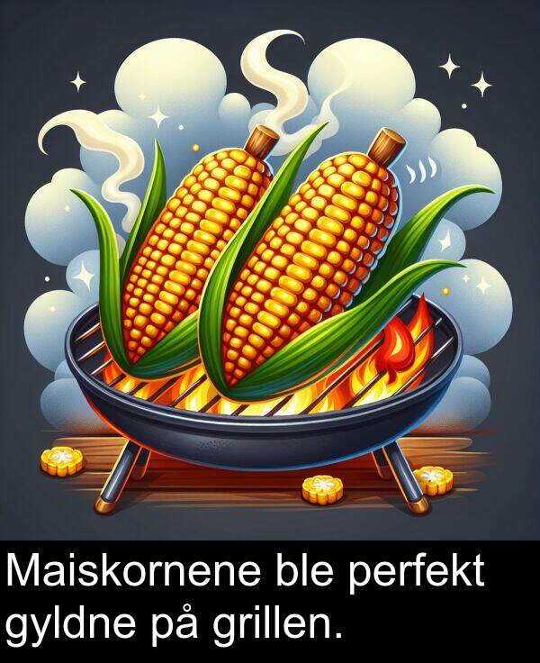 perfekt: Maiskornene ble perfekt gyldne på grillen.