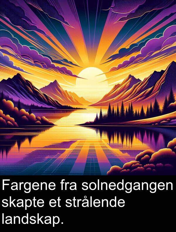 solnedgangen: Fargene fra solnedgangen skapte et strålende landskap.