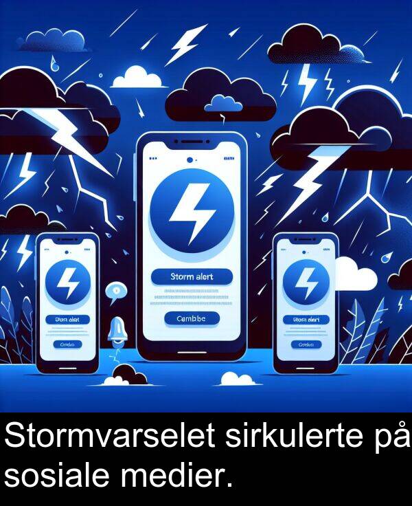 sirkulerte: Stormvarselet sirkulerte på sosiale medier.