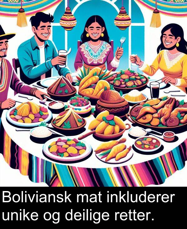 retter: Boliviansk mat inkluderer unike og deilige retter.