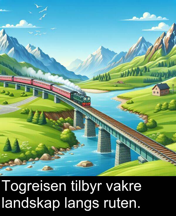 vakre: Togreisen tilbyr vakre landskap langs ruten.