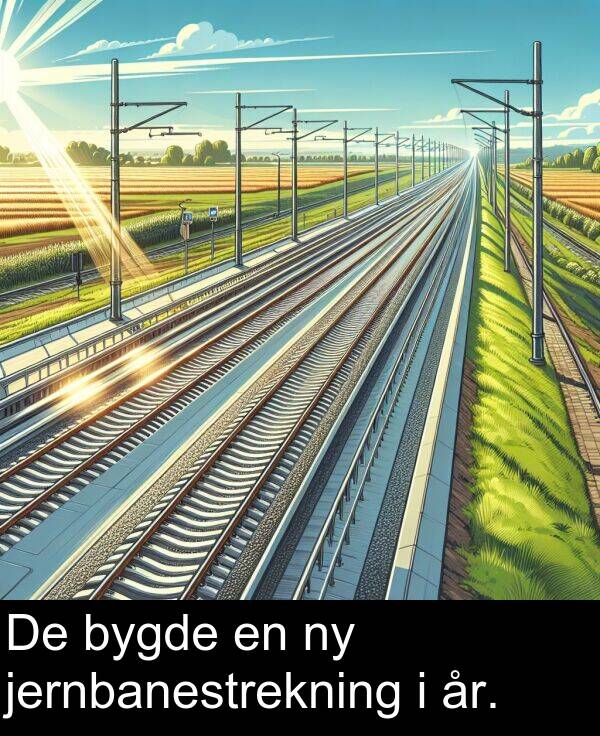 jernbanestrekning: De bygde en ny jernbanestrekning i år.