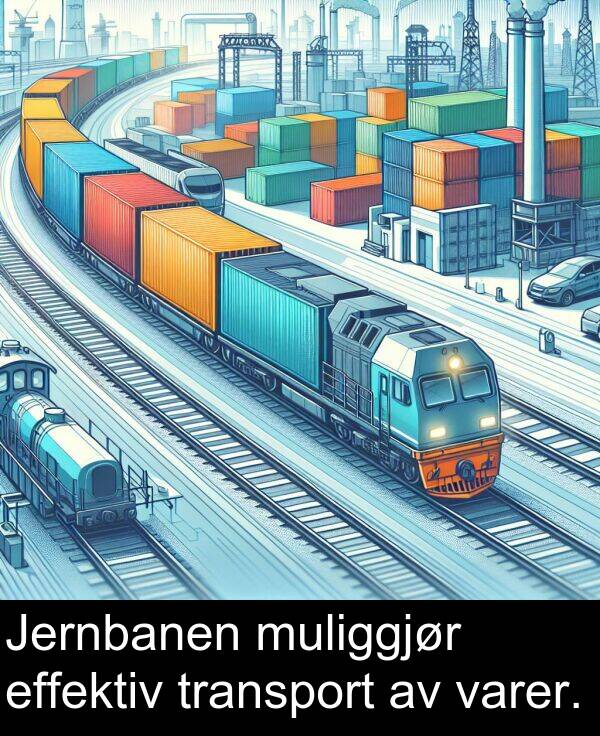 muliggjør: Jernbanen muliggjør effektiv transport av varer.