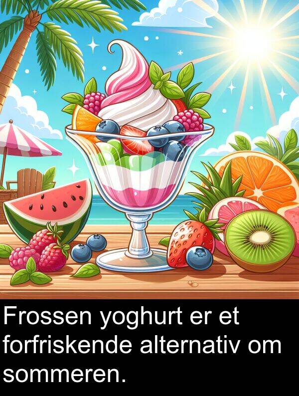 yoghurt: Frossen yoghurt er et forfriskende alternativ om sommeren.