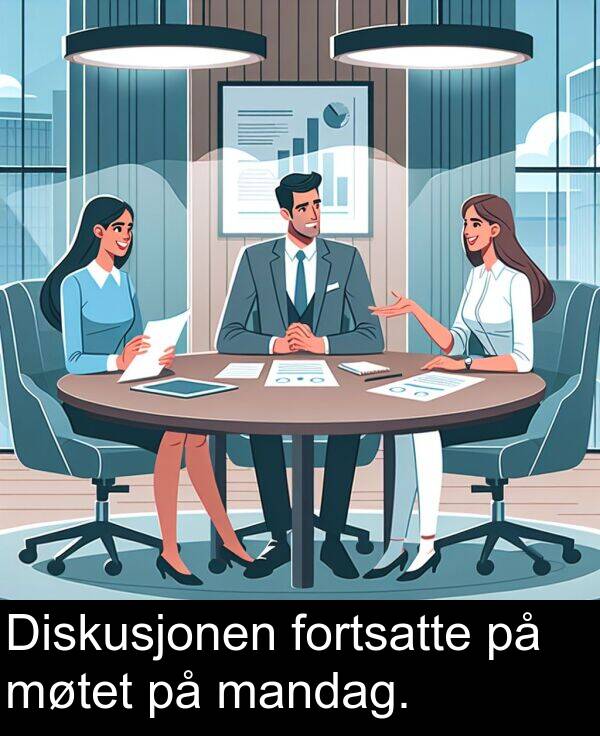 mandag: Diskusjonen fortsatte på møtet på mandag.