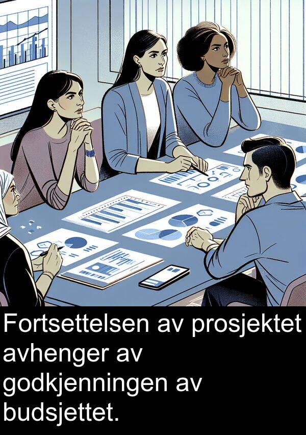 godkjenningen: Fortsettelsen av prosjektet avhenger av godkjenningen av budsjettet.