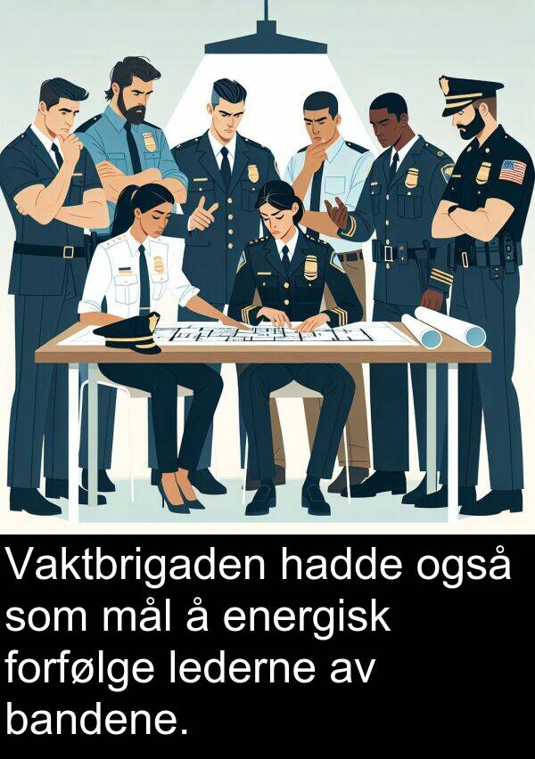 også: Vaktbrigaden hadde også som mål å energisk forfølge lederne av bandene.
