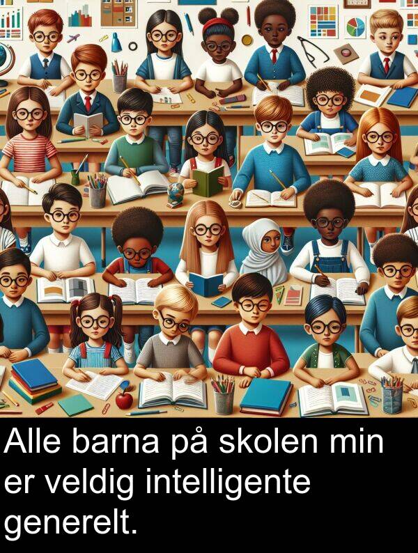 generelt: Alle barna på skolen min er veldig intelligente generelt.