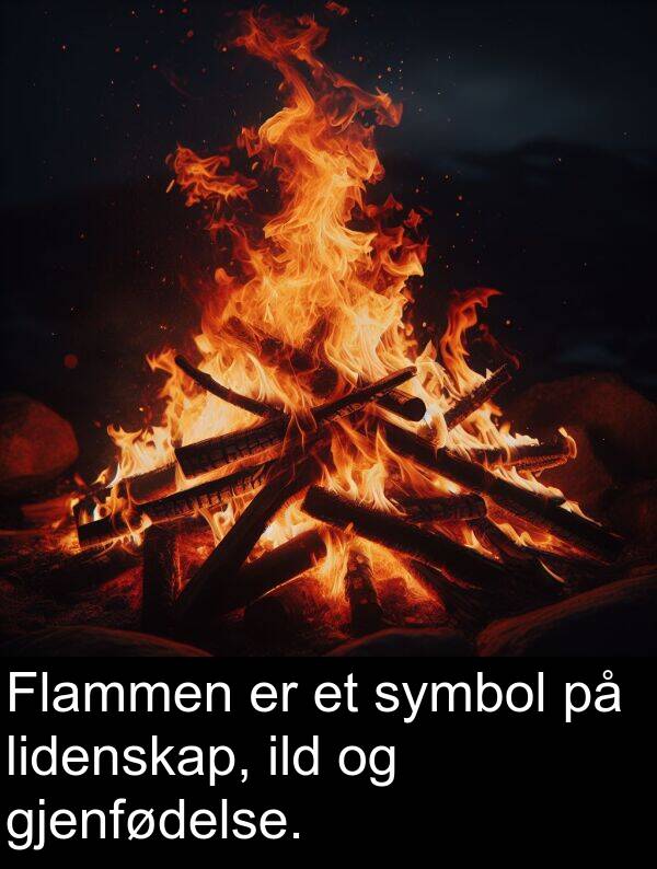 gjenfødelse: Flammen er et symbol på lidenskap, ild og gjenfødelse.