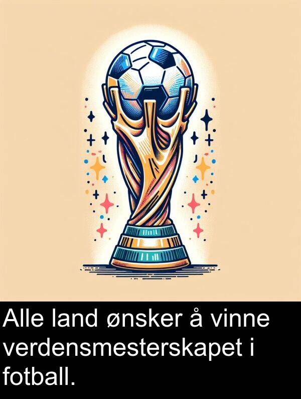 ønsker: Alle land ønsker å vinne verdensmesterskapet i fotball.