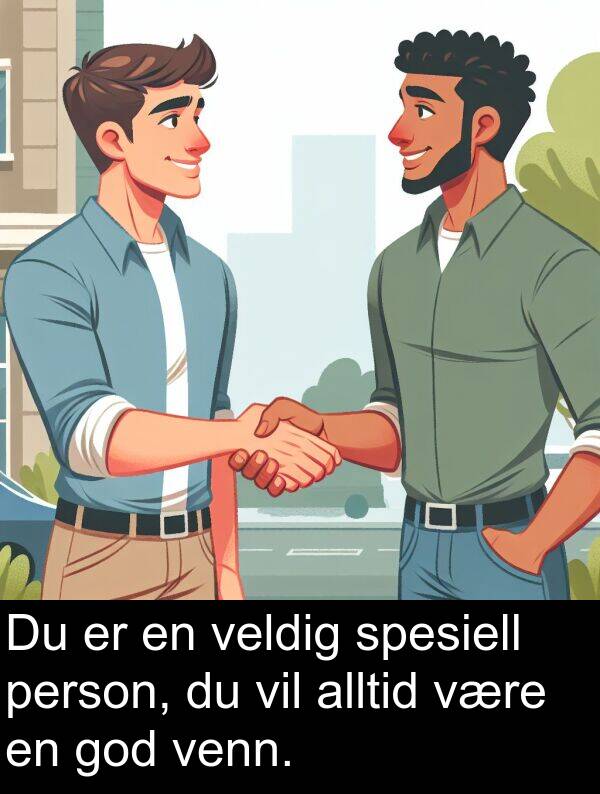 spesiell: Du er en veldig spesiell person, du vil alltid være en god venn.