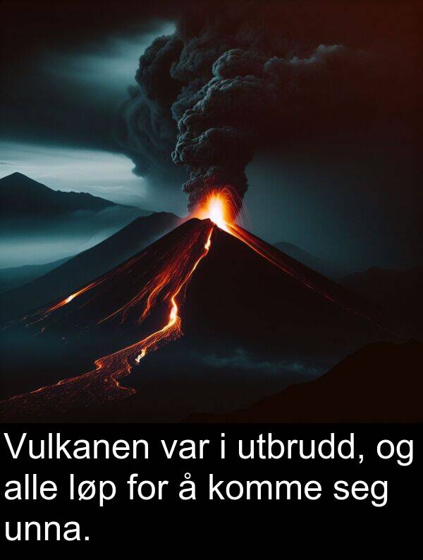 utbrudd: Vulkanen var i utbrudd, og alle løp for å komme seg unna.
