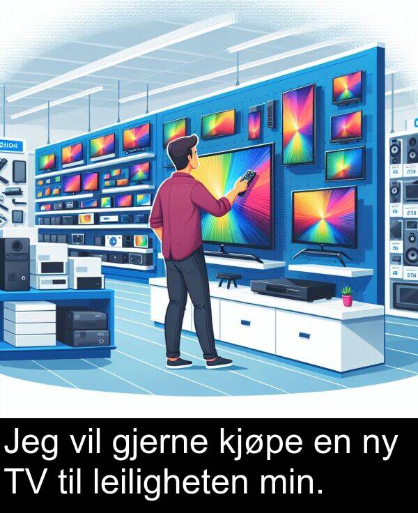 kjøpe: Jeg vil gjerne kjøpe en ny TV til leiligheten min.