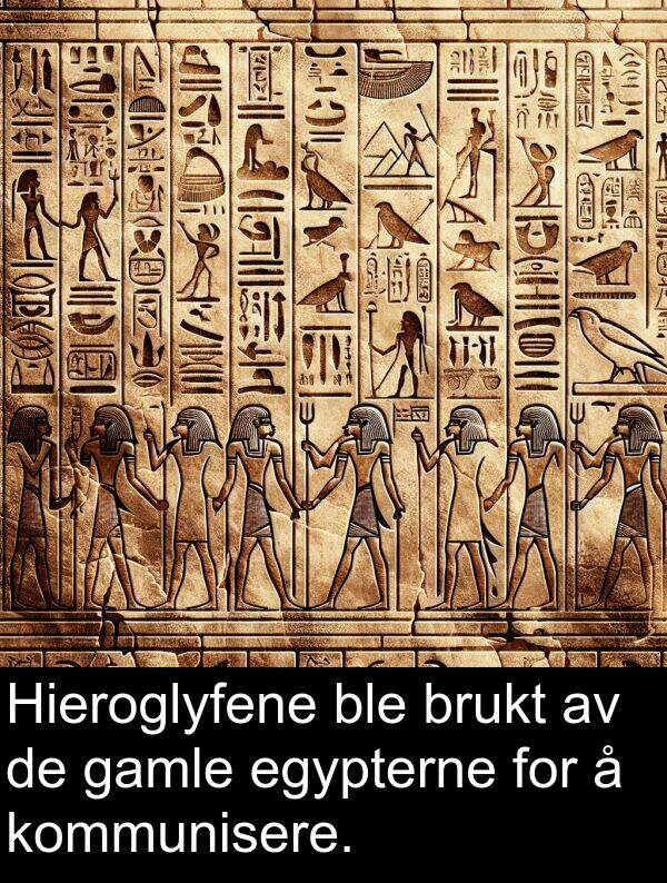 kommunisere: Hieroglyfene ble brukt av de gamle egypterne for å kommunisere.