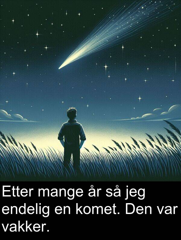 vakker: Etter mange år så jeg endelig en komet. Den var vakker.