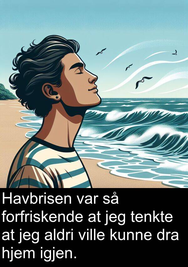 hjem: Havbrisen var så forfriskende at jeg tenkte at jeg aldri ville kunne dra hjem igjen.