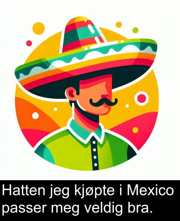 meg: Hatten jeg kjøpte i Mexico passer meg veldig bra.