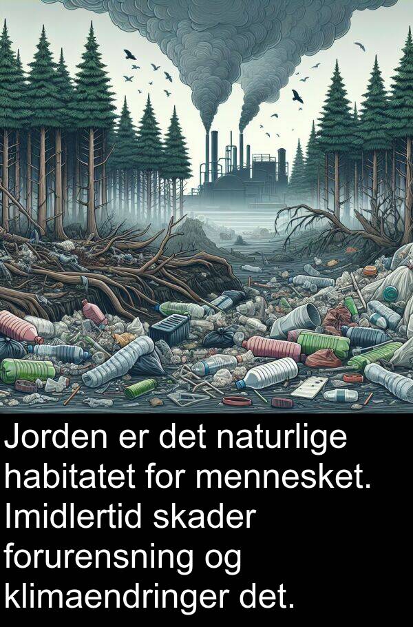 klimaendringer: Jorden er det naturlige habitatet for mennesket. Imidlertid skader forurensning og klimaendringer det.