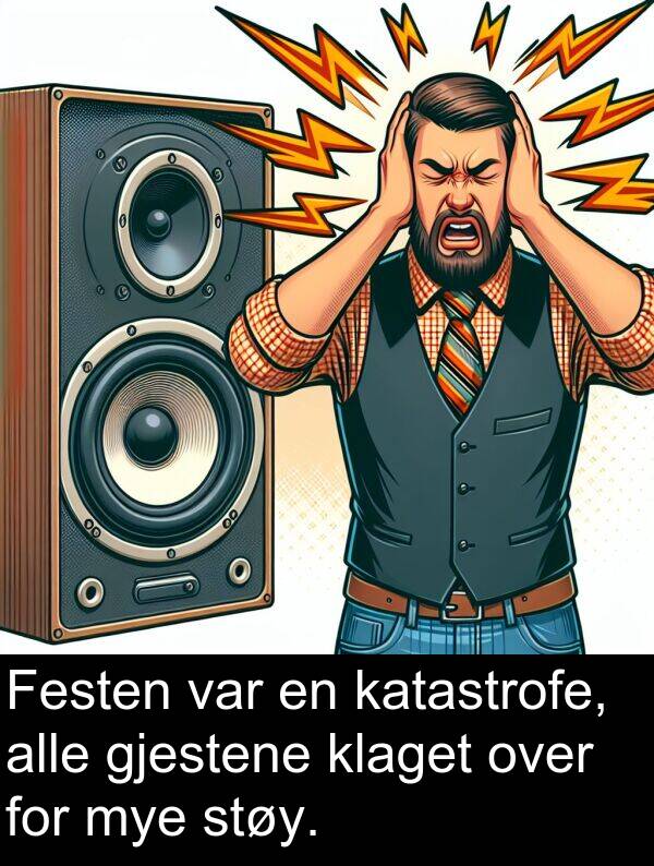 katastrofe: Festen var en katastrofe, alle gjestene klaget over for mye støy.