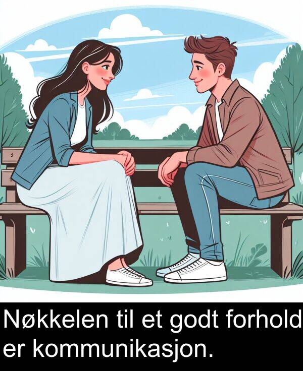 forhold: Nøkkelen til et godt forhold er kommunikasjon.