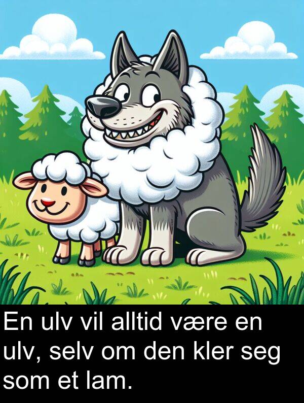 selv: En ulv vil alltid være en ulv, selv om den kler seg som et lam.